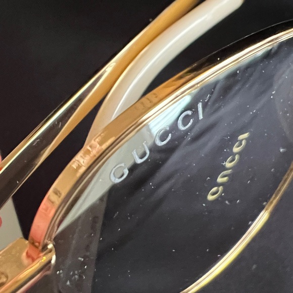 GUCCI GG1131S Interchangeable Cat-Eye Sunglass Gold Metal Frame 3 Clip-On Pieces - Picture 10 of 16